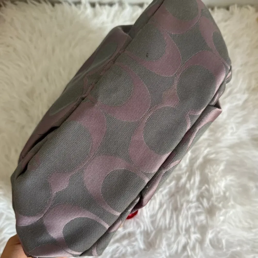 COACH Purple Signature Canvas Duffle Shoulder Bag Crossbody